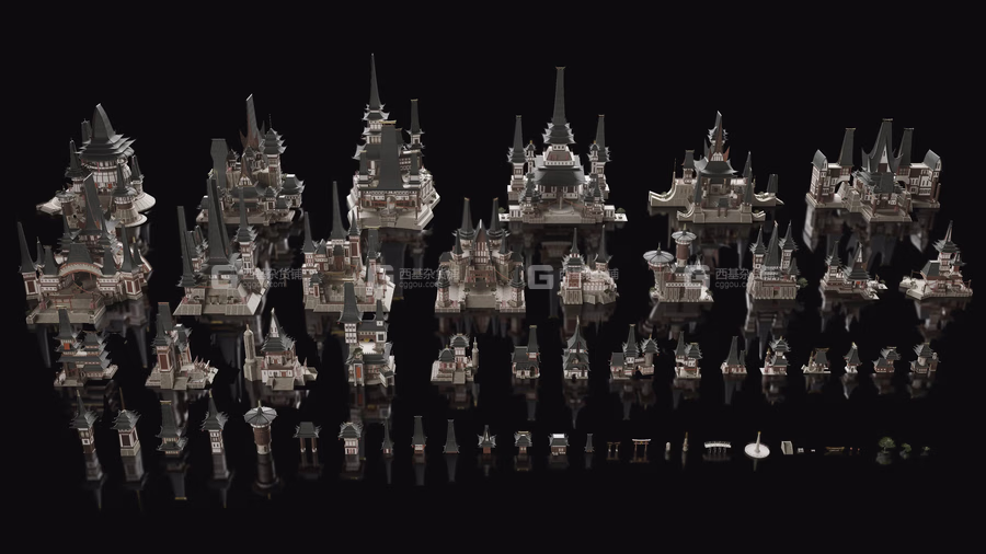 48【Kitbash3D】东方神秘村庄神庙建筑楼房 Shangri.La_11.avif