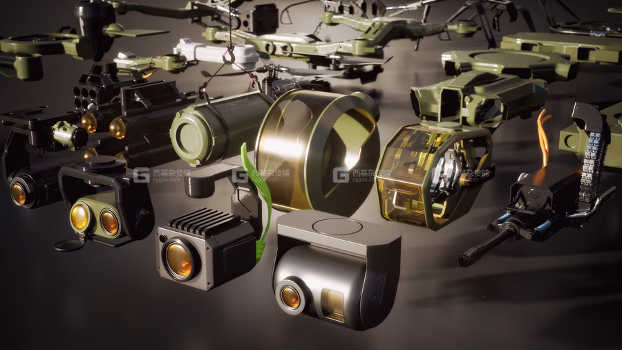 55【Kitbash3D】交通工具无人机 Drones_23.avif