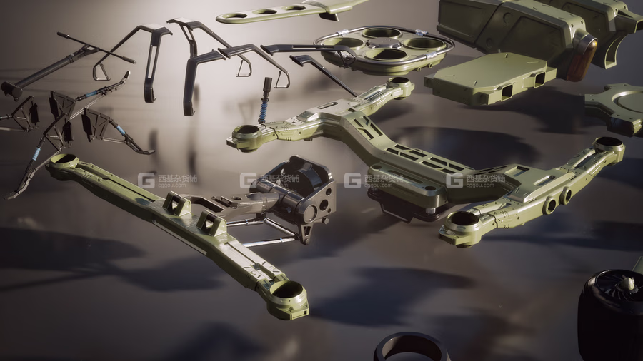 55【Kitbash3D】交通工具无人机 Drones_25.avif