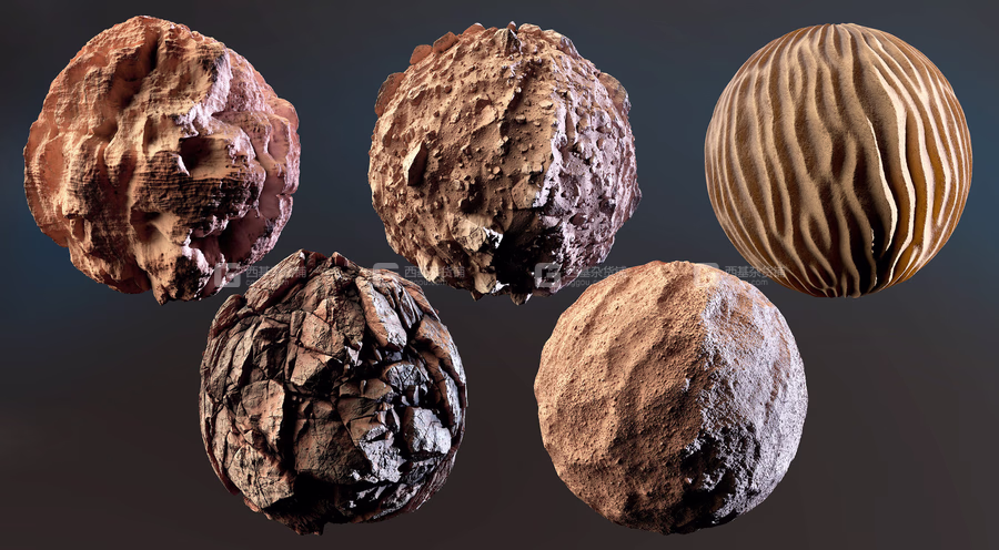 Substance沙漠石头贴图4K材质预设素材 Desert Themed Texture Pack_03.avif