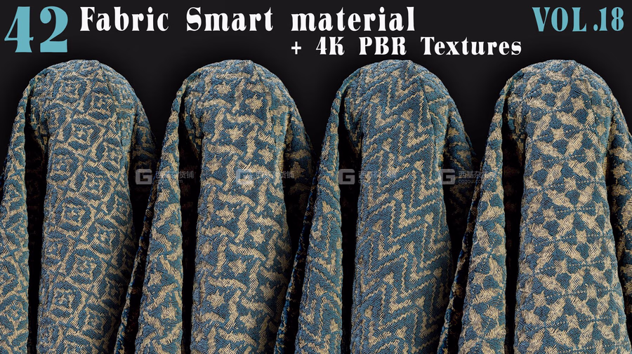 42套高质量Subtance布料智能材质球 Fabric Smart Material + 4K PBR Textures_05.avif