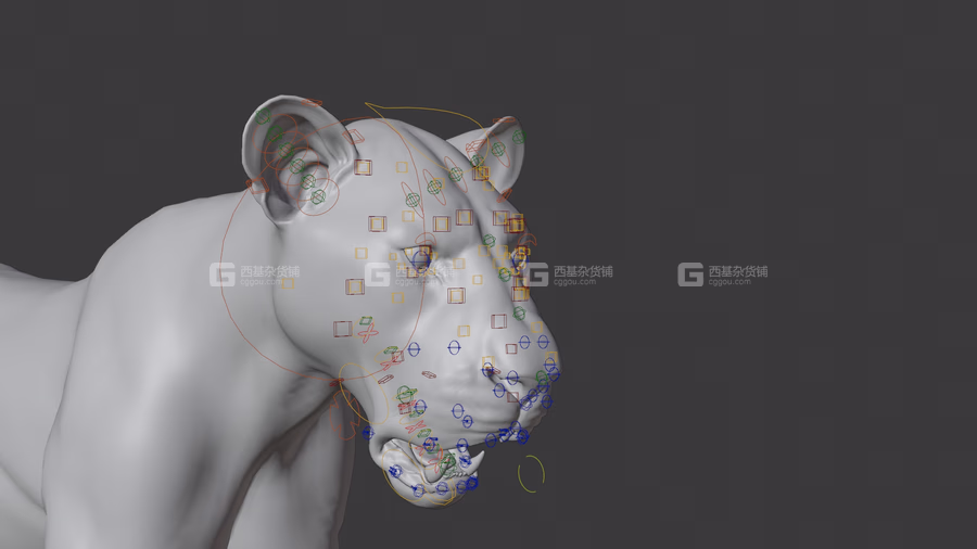 Blender狮子绑定3D模型 VFXGrace – Female Lion Rigged_13.avif