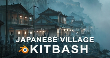 Blender日本古代建筑木屋3D模型资产 Artstation – Japanese Village KitbashFM.jpg