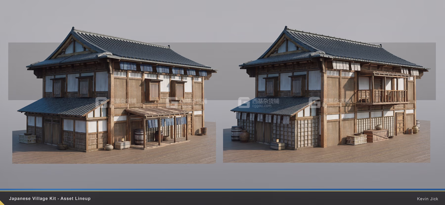 Blender日本古代建筑木屋3D模型资产 Artstation – Japanese Village Kitbash_16.avif