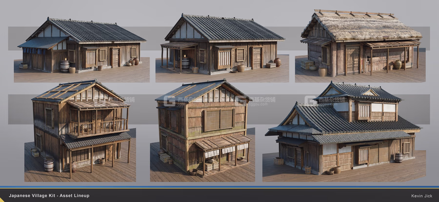 Blender日本古代建筑木屋3D模型资产 Artstation – Japanese Village Kitbash_24.avif