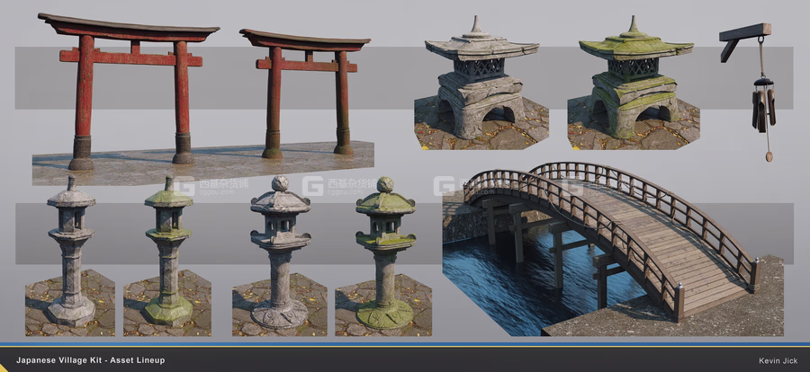 Blender日本古代建筑木屋3D模型资产 Artstation – Japanese Village Kitbash_15.avif