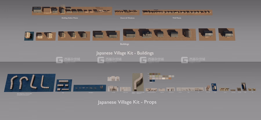 Blender日本古代建筑木屋3D模型资产 Artstation – Japanese Village Kitbash_12.avif