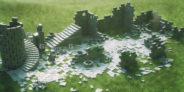 Blender城堡砖块废墟3D模型资产预设 Stylized Castle Ruins Asset PackFM.jpg