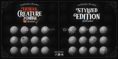 Blender+ZBrush+Painter贴图材质笔刷资产预设库 Zenshaders LibraryFM.jpg