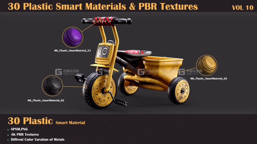 30+塑料智能贴图材质 Artstation – 30 Plastic Smart Materials & PBR Textures – VOL 10_29.avif