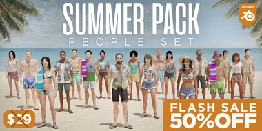 夏日海滩人物角色3D模型资产预设 Summer Pack – People SetFM.jpg