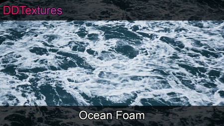 海洋水面波浪泡沫黑白深度贴图素材 DDTextures – Ocean Foam_01.jpg