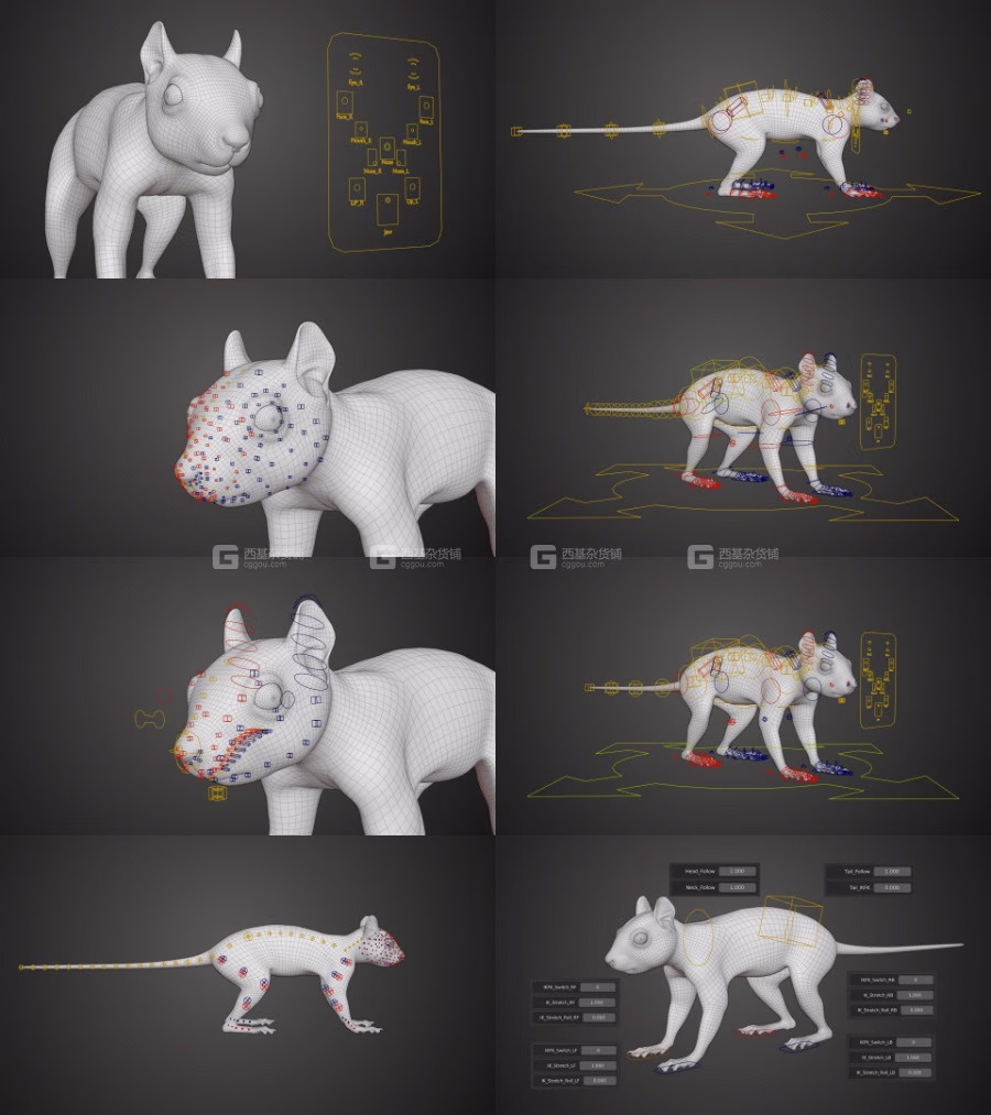 Blender高精度带绑定和贴图的红色松鼠模型_12.avif