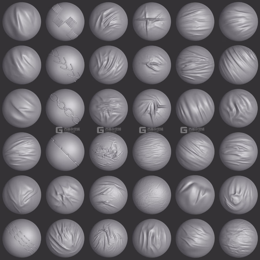 78组Zbrush布料笔刷织物纹理雕刻笔刷合集_04.avif