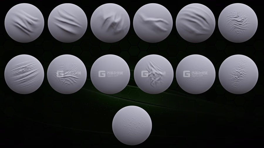 100+布料褶皱缝线zbrush笔刷_09.avif