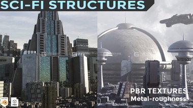 30+科幻建筑楼房资产3D模型 Sci-Fi StructuresFM.jpg