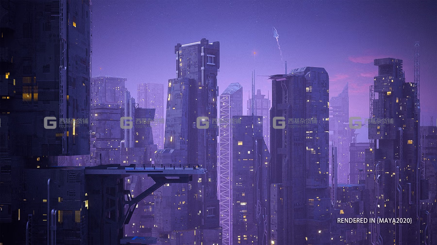 科幻赛博朋克未来派建筑 Scifi Cyberpunk Futuristic building Bundle_19.avif