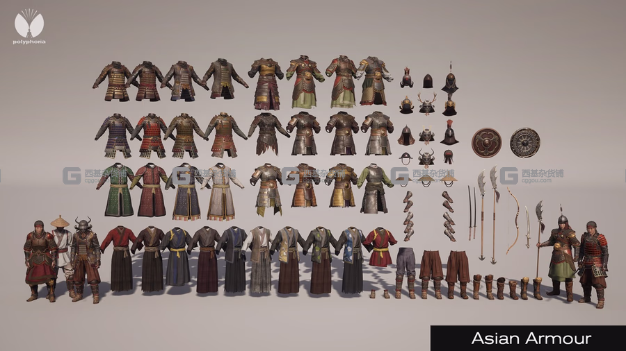 中国蒙古日本武士士兵 Asian Armour_05.avif