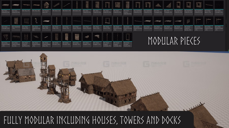 模块化维京村庄中世纪城镇幻想村庄 Modular Viking Village-Medieval Town-Medieval Village- Fantasy Village_37.avif