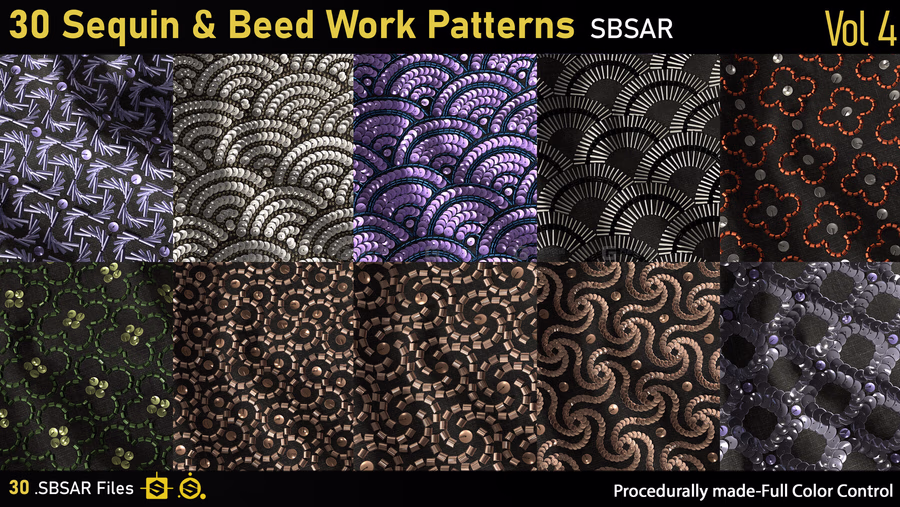 服饰亮片和蜂巢图案 30 Sequin & Beed Work patterns-Vol4-SBSAR_18.avif