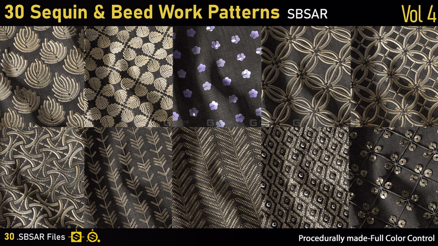 服饰亮片和蜂巢图案 30 Sequin & Beed Work patterns-Vol4-SBSAR_32.avif