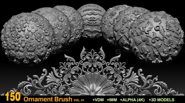 150个欧式装饰笔刷和模型 150 Ornament Brushes and Alphas+3 D ModelsFM.jpg