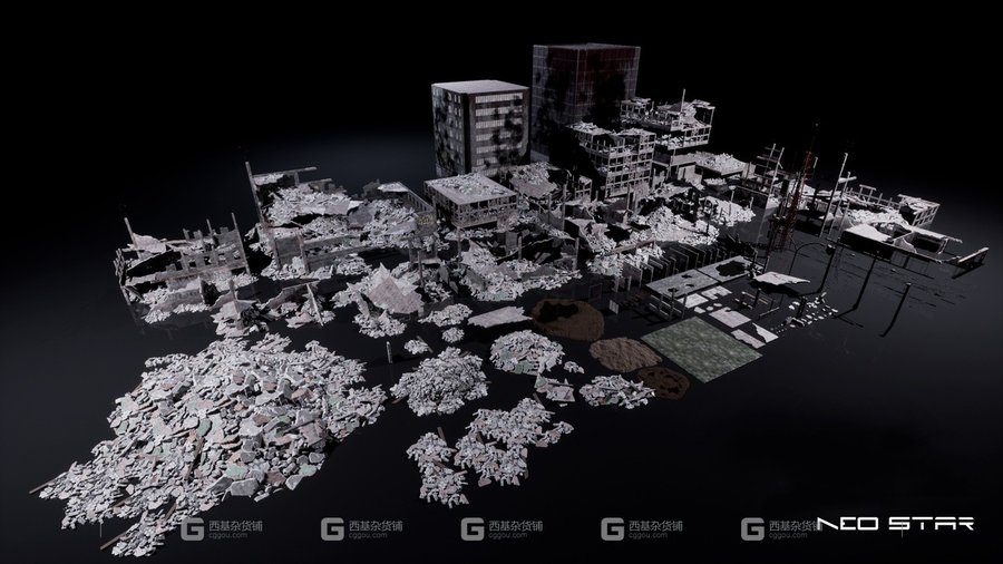 战争残骸废墟建筑物包 Warzone Wreckage Destroyed Buildings Pack_FM.jpg
