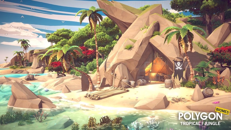 【UE】魔法森林风格化卡通自然生物群系 POLYGON - Nature Biomes - Season One-1-DT.avif